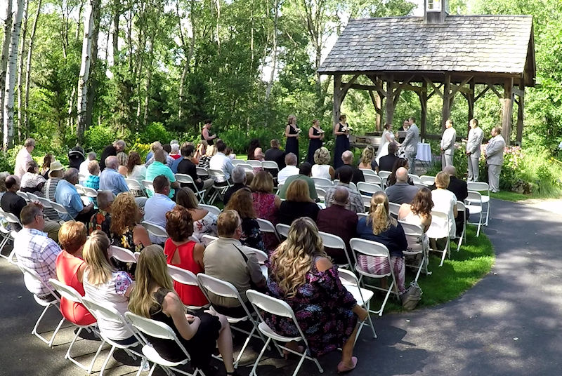 outdoor wedding ceremony at The Marq in DePere, WI