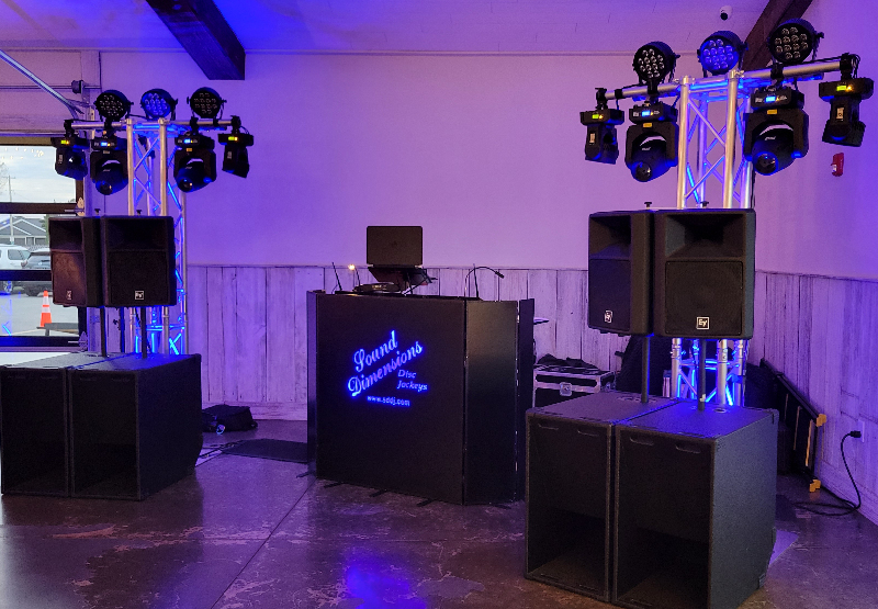 DJ system set up at Black Sheep Wedding & Events